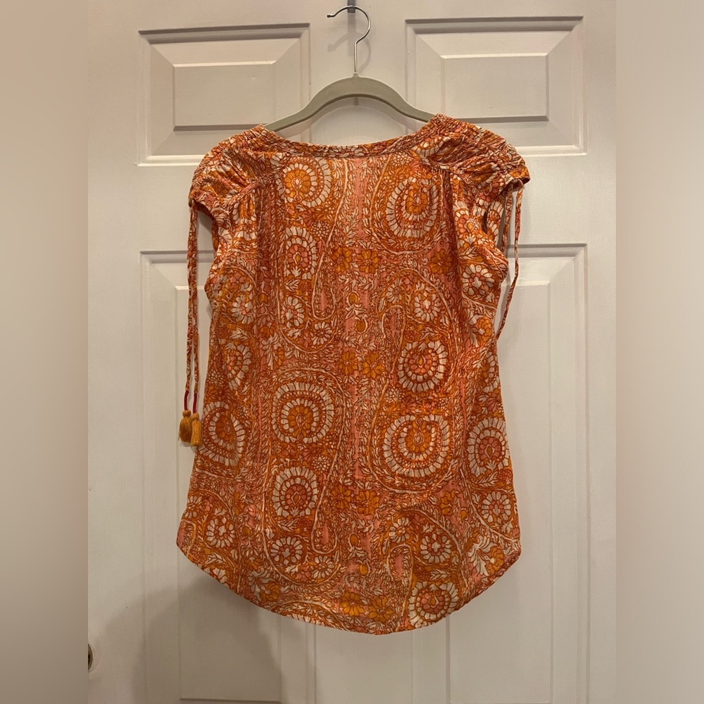 Anthropologie Terra Shirred Blouse Size S - Picture 4 of 10